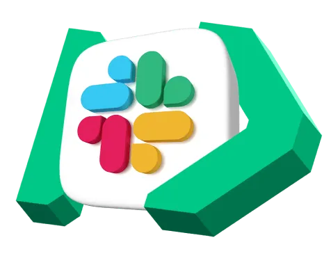 Slack Logo surrounded by ket bracket